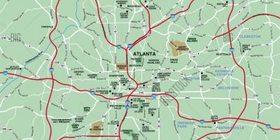 Duży obszar na mapie w Atlancie