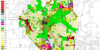 Miasto Atlanta zagospodarowania przestrzennego mapie