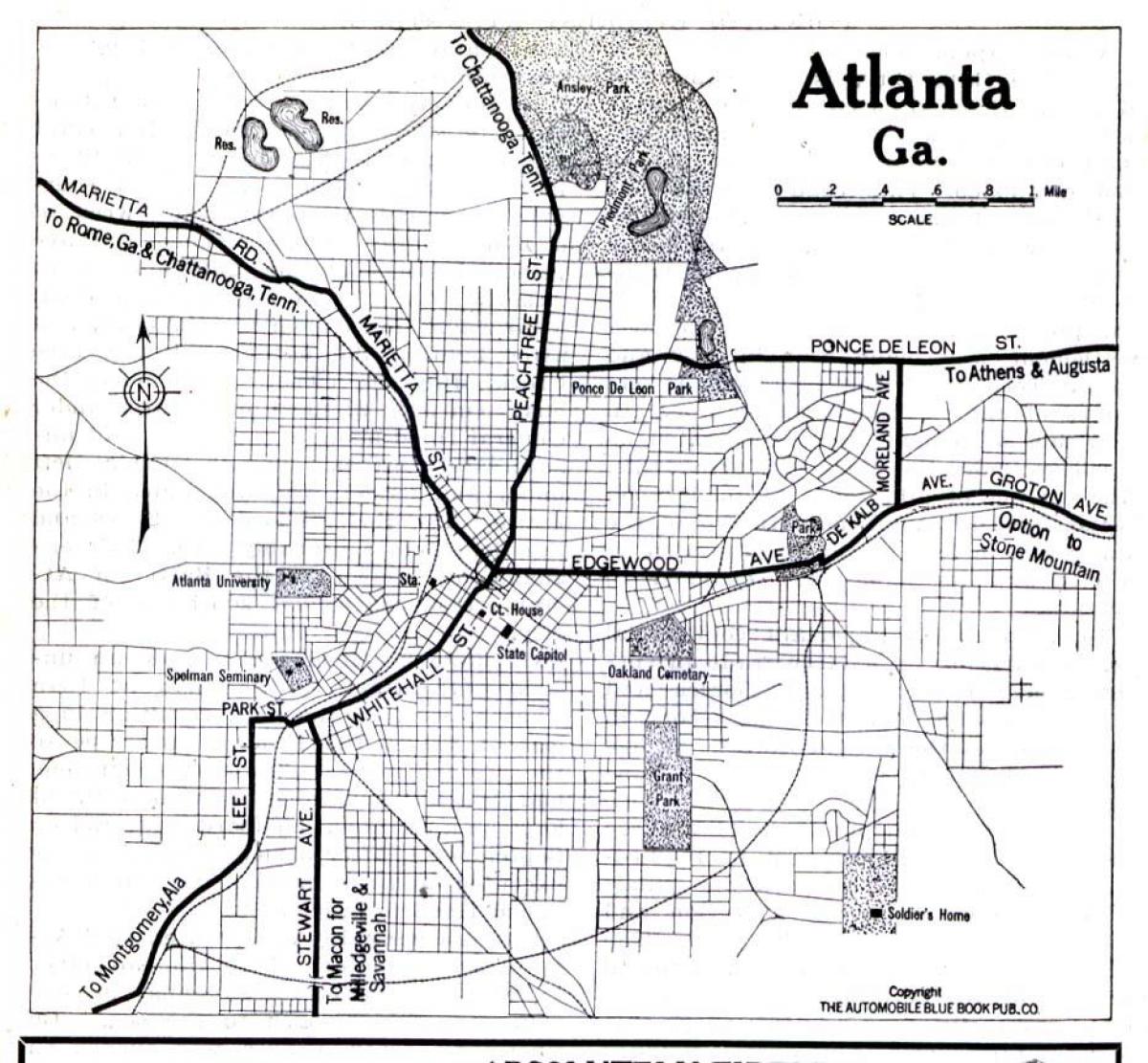 mapa Atlanta w stanie Georgia