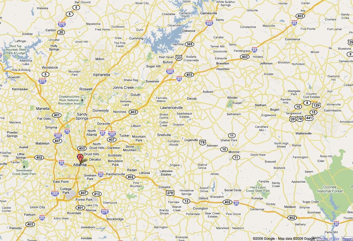 mapa Atlanta