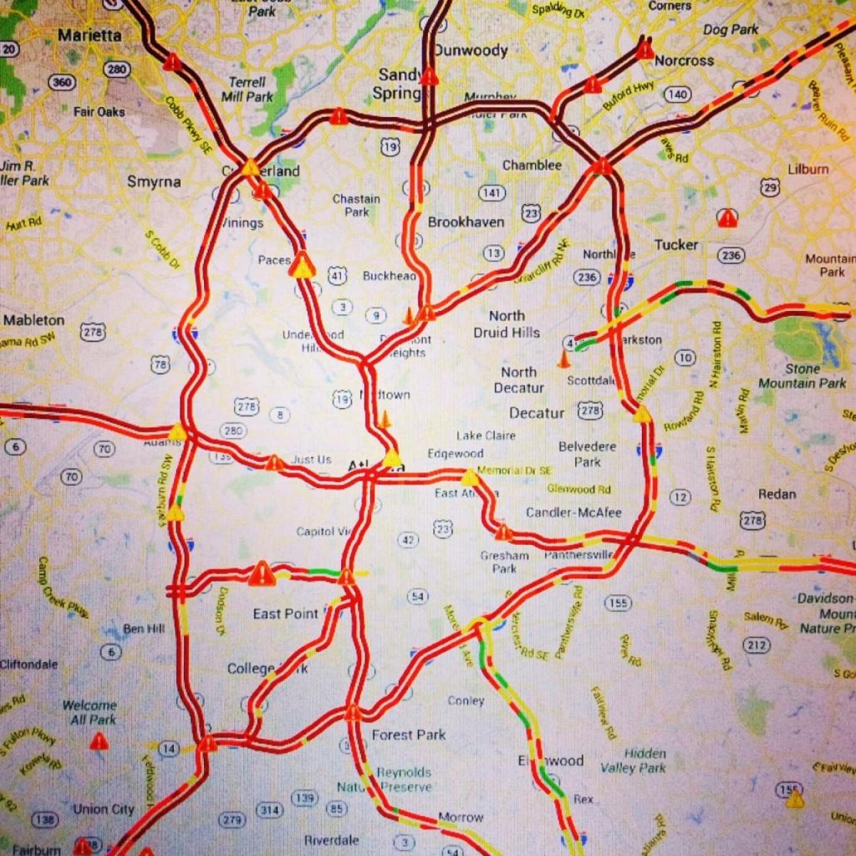 mapa Atlanta ruch
