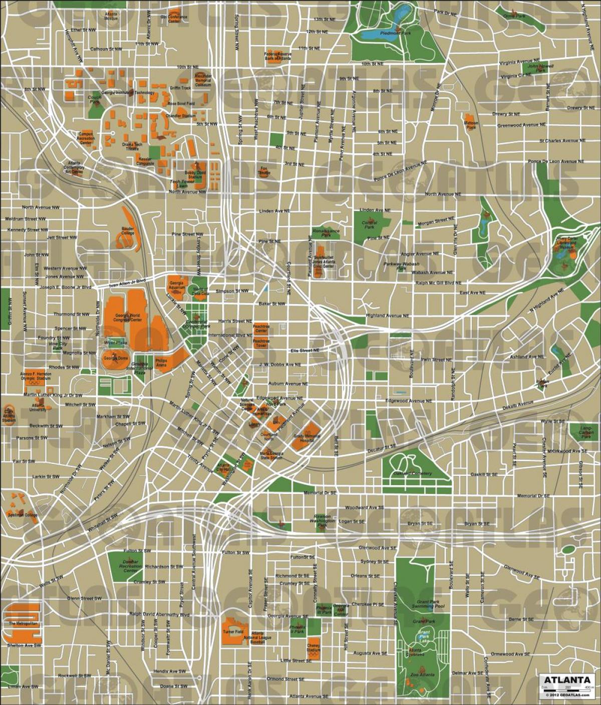 miasto Atlanta mapie