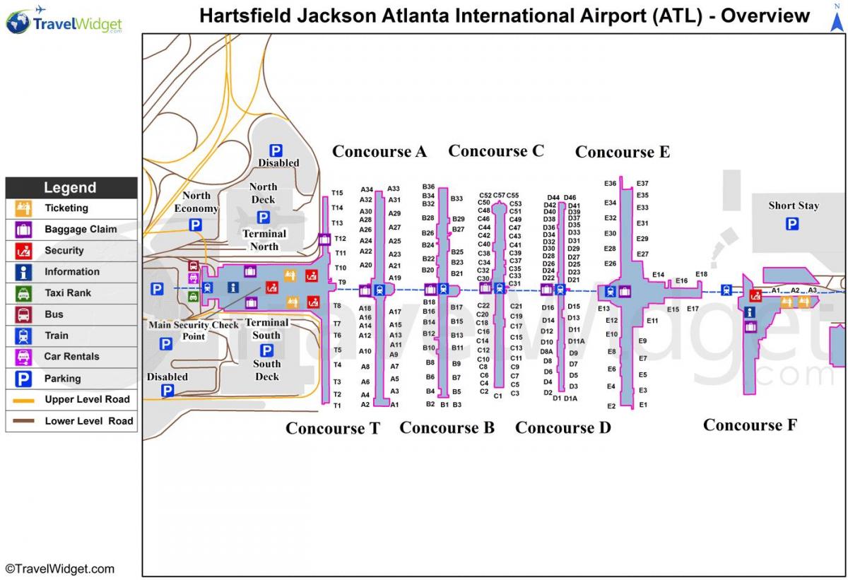 mapa Międzynarodowy port lotniczy Atlanta-Hartsfield-Jackson