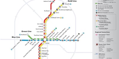 Pociąg Atlanta mapie